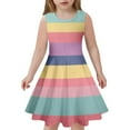 thumbnail image 1 of Robes de Printemps pour Filles Robe Évasée Sans Manches Teinture sur Nœuds Robe de Princesse pour Filles, 1 of 5