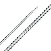 22 in. 14K White Gold 5.9 mm Wide Regular Concave Cuban Chain