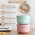 thumbnail image 3 of Microwave Soup Mug with Lid & Handle - 28.7oz/850ml Plastic Ramen Bowl for Noodles, Cereal, Oatmeal - Dishwasher Safe, Steam Vent, Easy-Grip Handle - Camping, Dorms, Office Use, 3 of 7