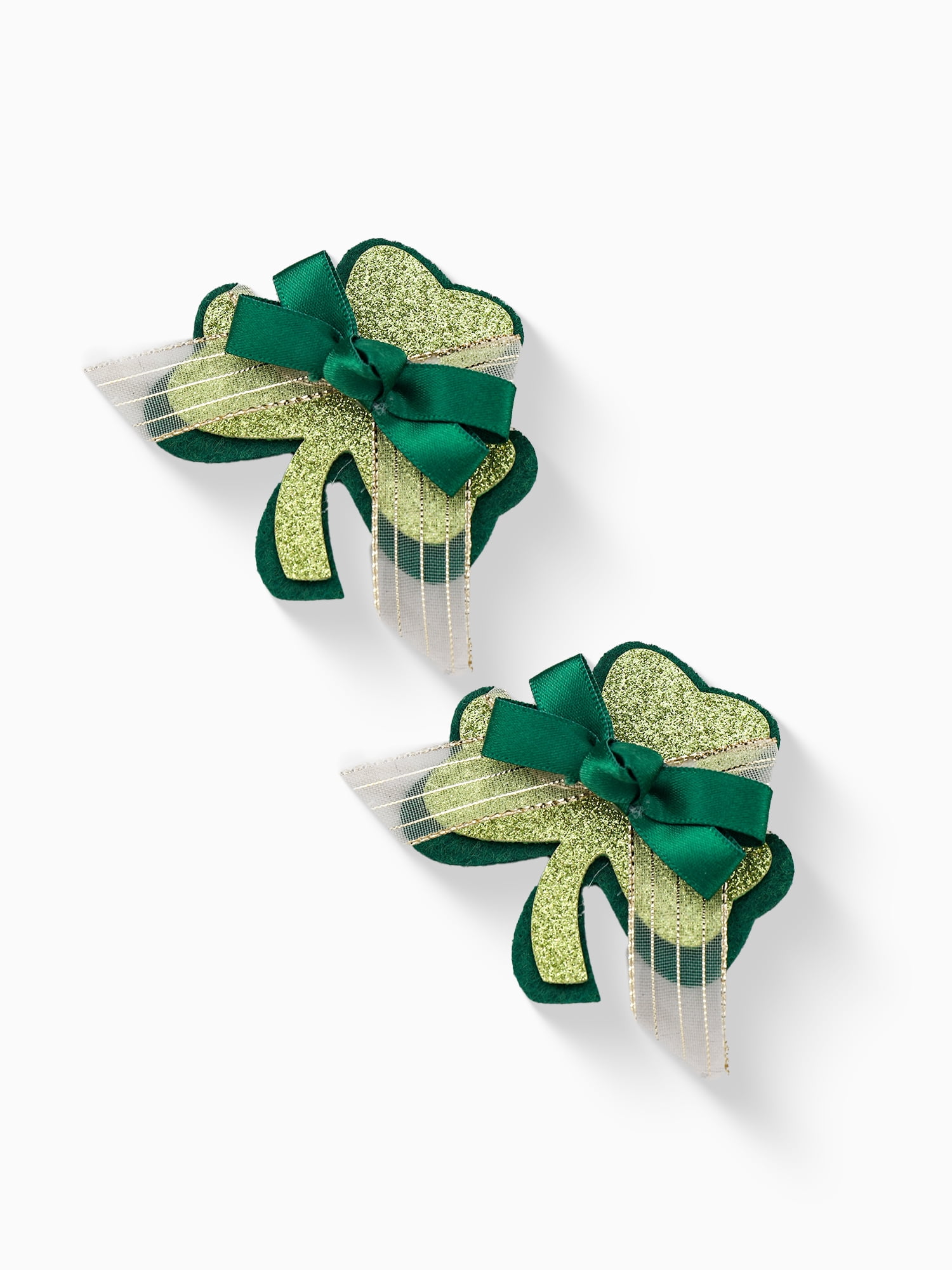 Way to Celebrate St. Patrick's Day Shamrock Hair Clips, 2 Pieces