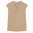 thumbnail image 6 of Edvintorg Womens Short Sleeve Tops Loose Fit Lightweight V Neck Casual Shirts Summer Clothes for Women Khaki XXL, 6 of 6