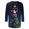 thumbnail image 4 of LEKWK Womens Christmas Tops Dressy Merry Xmas Crew Neck 3/4 Sleeve Tshirts 3/4 Length Sleeve Womens Tops Trendy 3/4 Sleeve T Shirts for Women, 4 of 5