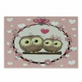 thumbnail image 1 of Owls Cutting Board, Owl Couple on Tree Branch Floral Wreath Celebrations Cheerful Art, Decorative Tempered Glass Cutting and Serving Board, Small Size, Coral Brown Pale Yellow, by Ambesonne, 1 of 1
