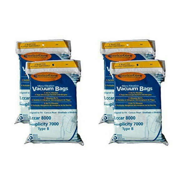 24 Riccar 8000 & Simplicity 7000 Type B Vaccum Bags, Upright, Commercial Vacuum