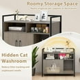 thumbnail image 6 of RONG-3 Cat Litter Box Enclosure - Cat Washroom Hidden Furniture with Front Entry, Scratcher, 2-Door Storage Cabinet, 2 Compartments, Air Vents, Metal Frame, Wooden Pet Crate House ,Oak Gray, 6 of 10