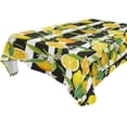 thumbnail image 5 of Yellow Lemon Table Cloth Rectangle - Floral Fruits Table Cover Black White Stripes Tablecloth Tabletop Decoration for Picnic Banquet Party Kitchen Dining Room - 60 x 84 Inch, 5 of 6