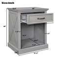 thumbnail image 4 of Home Adores Jeralyn Wooden Nightstand with Drawers, Shelf Grey 27.4''L*15.9''W*27.95''H, 4 of 5