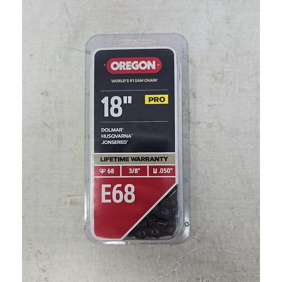 Oregon 68 Link Replacement Chainsaw Chain for 18in, 0.05in Gauge 3/8in Pitch