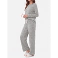 thumbnail image 3 of MOSHU Pajama Sets for Women Casual Two Piece Lounge Sets Soft Long Sleeve Tops and Long Pants Comfy Sleepwear fall Outfits, 3 of 10