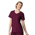 thumbnail image 2 of Maevn Red Panda Women's Curved Mock Wrap Top & Full Elastic Cargo Pant Scrub Set, 2 of 5