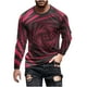 thumbnail image 2 of Blusas y camisas de manga larga con cuello redondo para hombre, blusa informal de manga larga con cuello redondo y estampado de rayas, blusa de poliéster para hombre, 2 of 5
