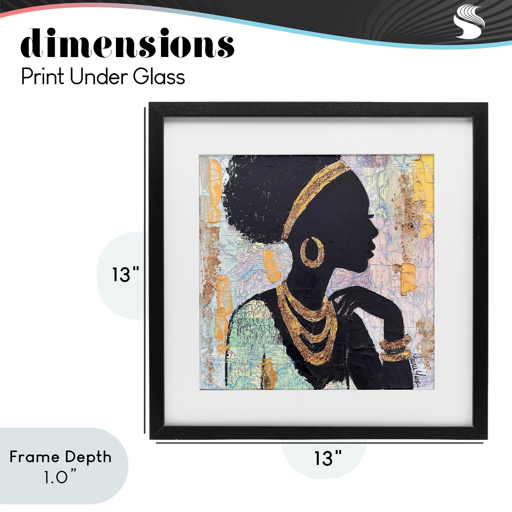 Stupell Industries Jewelry Clad Girl Silhouette Black Framed Print Under Glass, design by Lauren Luna
