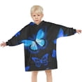 thumbnail image 3 of Black Blue Butterfly Pattern Blanket Hoodies for Kids 6-13YR Oversize Wearable Blanket Hoodies for Boys Girls Teens, 3 of 7