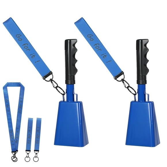 Cowbells Mardili de 10 pulgadas con asa para eventos deportivos, paquete de 2
