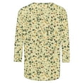 thumbnail image 3 of 3/4 Length Sleeve Shirts for Women New Summer Clothing Top Fashion Floral Print T-Shirts Women's Blouses Pullover Tops, 3 of 5