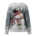 thumbnail image 2 of Gibobby Sudadera de Manga Larga para Mujer informal de manga larga para mujer, sudadera con capucha con estampado Digital navideño, Top informal (Gris, L), 2 of 4