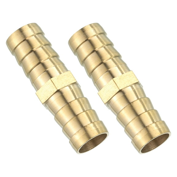 2 Pack Brass Hose Barb Fitting Straight Connector Coupler, 9/16" ID Brass Fitting Air Hose Fittings for Connecting Water Fuel Air, Oil Hoses