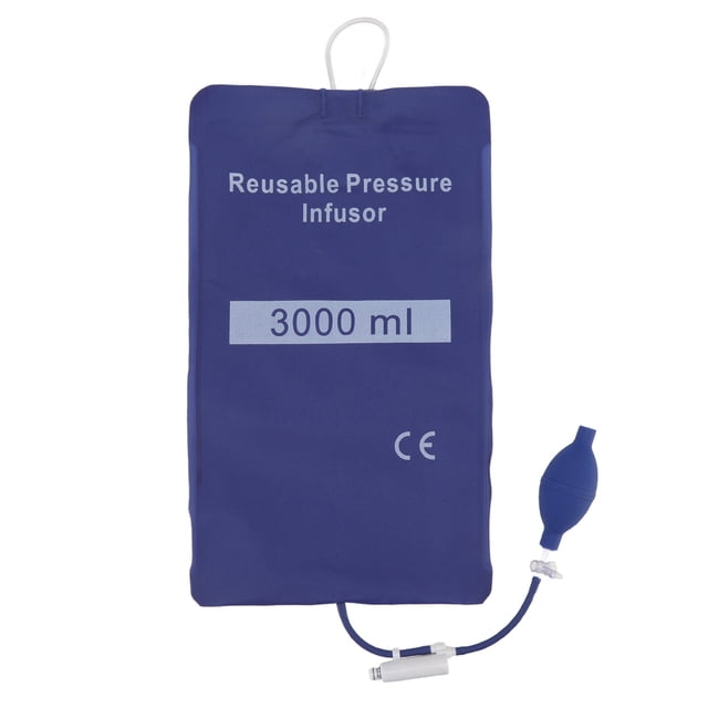 Bolsa de infusión a presión de 3000 ml que previene la sobrepresión, hermeticidad de 3 h, bolsa de infusión rápida de líquidos para primeros auxilios, color azul
