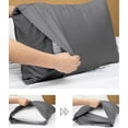 thumbnail image 2 of 100% Viscose Made from Bamboo Breathable Pillowcases Set of 2-Pack for Hot Sleepers and Night Sweats- Softness and Cooling Pillow Cases-(Color Grey -20 x 30 Inches）, 2 of 5