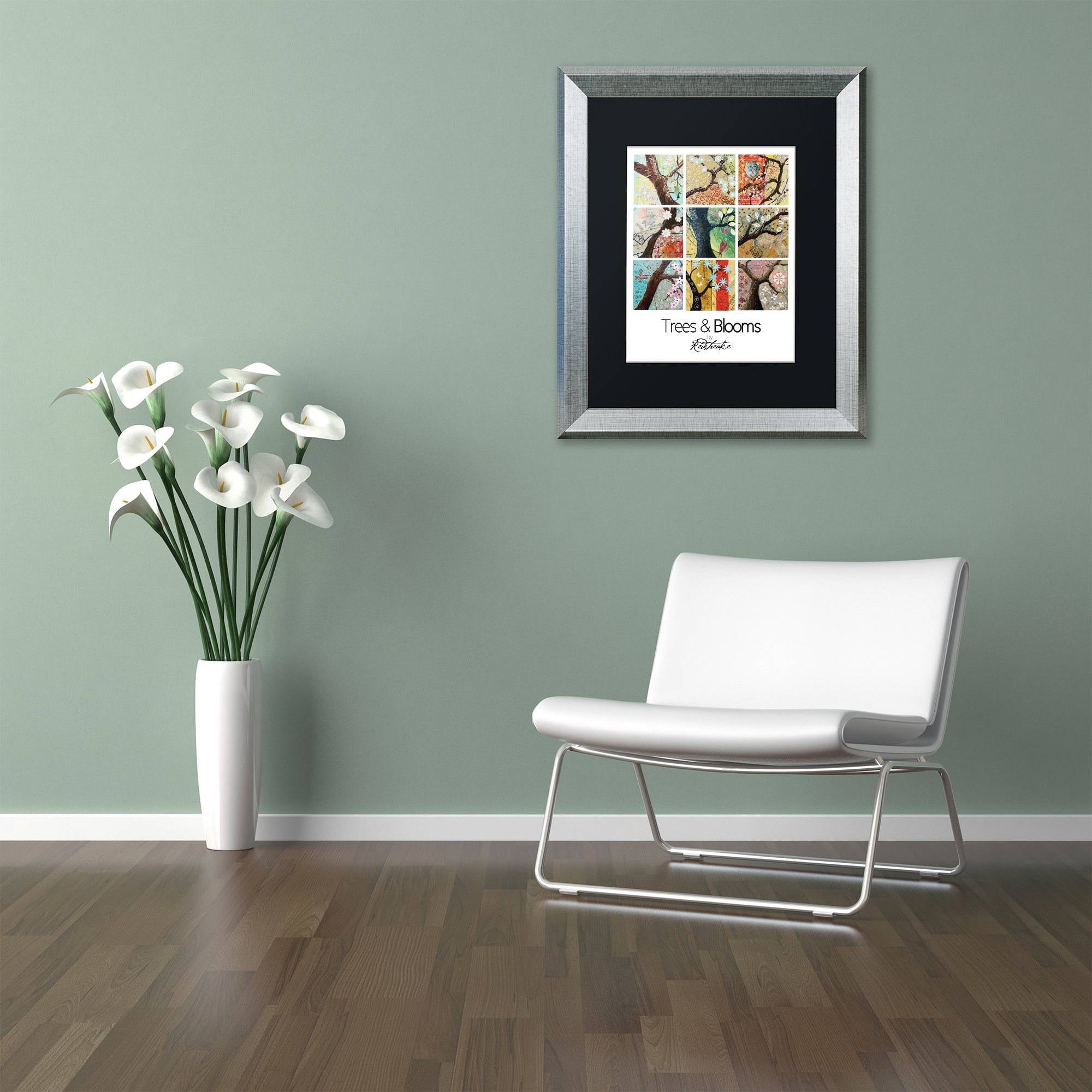 Trademark Fine Art "Rose in Jar" Canvas Art by Jennifer Redstreake Black Matte, Silver Frame