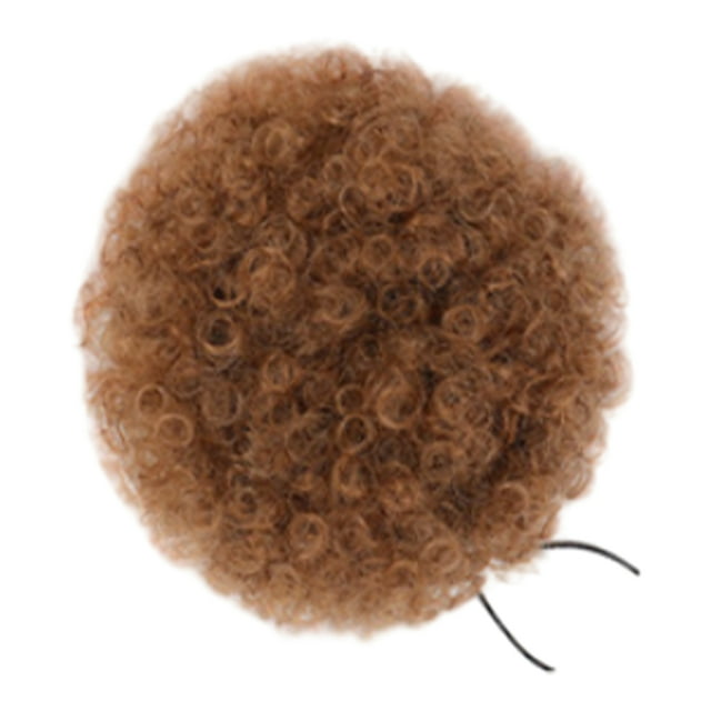 tredstone Easy To Wear Afro Puff Drawstring Ponytail Bun Synthetic Hair Bun For Quick Brown 1Set
