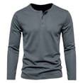 thumbnail image 3 of ZyeKqe Mens Long Sleeve Shirts Button Front Crewneck Lightweight Quick Drying Breathable Active Sports Workout Tops, 3 of 8