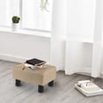 thumbnail image 5 of Small Footstool Ottoman Footrest Modern Home Living Room Bedroom Rectangular Stool with Padded Seat (Fabric Beige), 5 of 7