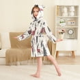 thumbnail image 4 of FORMRS Niños Bathrobe Unisex Hooded Robe Soft Plush Pajamas Sleepwear, Size 4-6T, Beige Christmas Plaid, 4 of 7