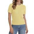 thumbnail image 3 of Sundazz Womens Short Sleeve Tops Lightweight Cable Knit Summer Sweater Dressy Casual Shirts, XS-XL, 3 of 7