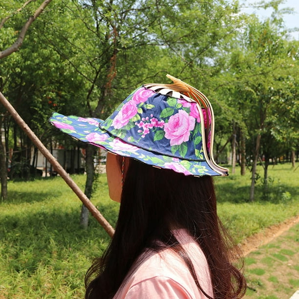 Hat for Traveling Adjustable Hat to Handheld Folding Fan Foldable