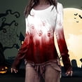 thumbnail image 2 of Women's Long Sleeve Basic T Shirts Tees Halloween Print T-Shirt Tops, 2 of 5