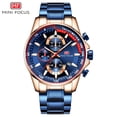 thumbnail image 3 of MINIFOCUS Luxury Men Watches Stainless Steel Men's Wristwatch Men's Quartz Watch's Waterproof Blue, 3 of 5
