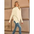 thumbnail image 6 of Women'S Oversized Loose Sweater Autumn Batwing Sleeve Ribbed Tunic Sweater Apricot XXL, 6 of 9