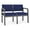 Blue, variant on Lenox Wood Reception Waiting 2-Seat Tandem Seating / Black Wood / Light Gray