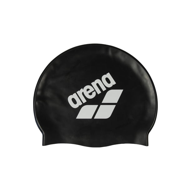 Gorro de Natación Unisex ARENA de Silicona Suave y Elástico Negro Blanco