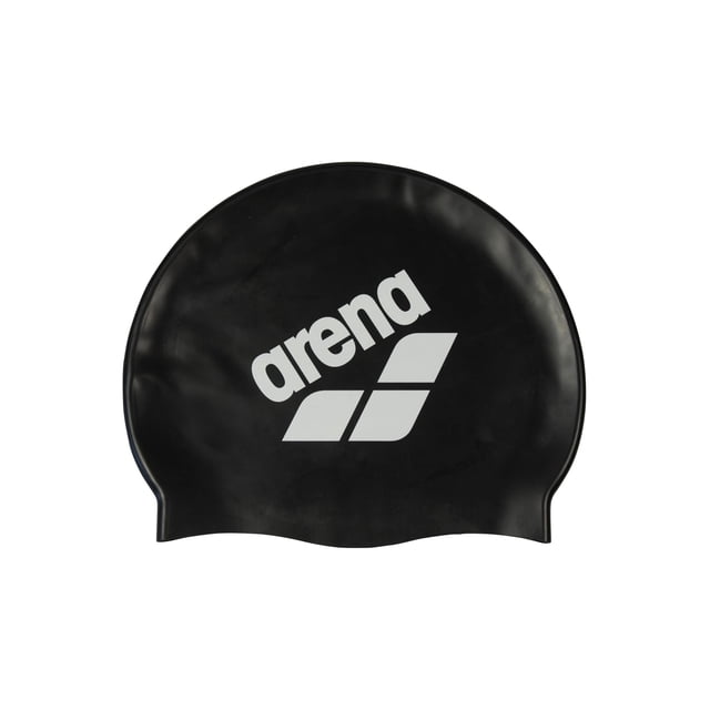 Gorro de Natación Unisex ARENA de Silicona Suave y Elástico Negro Blanco