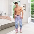 thumbnail image 7 of Cotton Mens PJ Pajama Pants Bottoms Waistband Sleepwear with Pockets Colorful Nebulae Marble, 7 of 7
