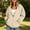 Beige-A, variant on Women's Solid Full Zip Cinched Waist Hoodie Jacket, Adjustable Drawstring Hood Drop Shoulder Long Sleeve Relaxed Fit Sweat Coat with Side Kangaroo Pockets for Spring Fall