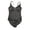 Black, variant on Women's Limited Edition Square Neck Ribbed Texture One Piece Swimsuit (Black, XXL)
