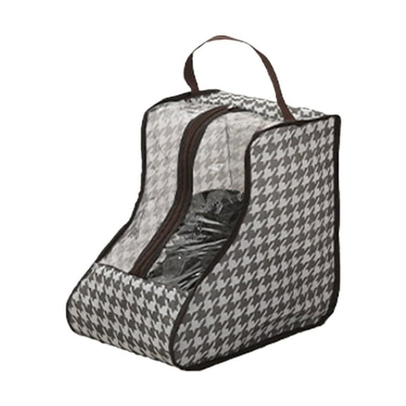 Xoxingysm Short Shoe Bag Houndstooth,Thousand Bird Shoe Storage Bag Functional Portable Transparent and Proof Shoe Bag Boots Long Boots Short Boot Bags for Moving Clothes (White One Size)