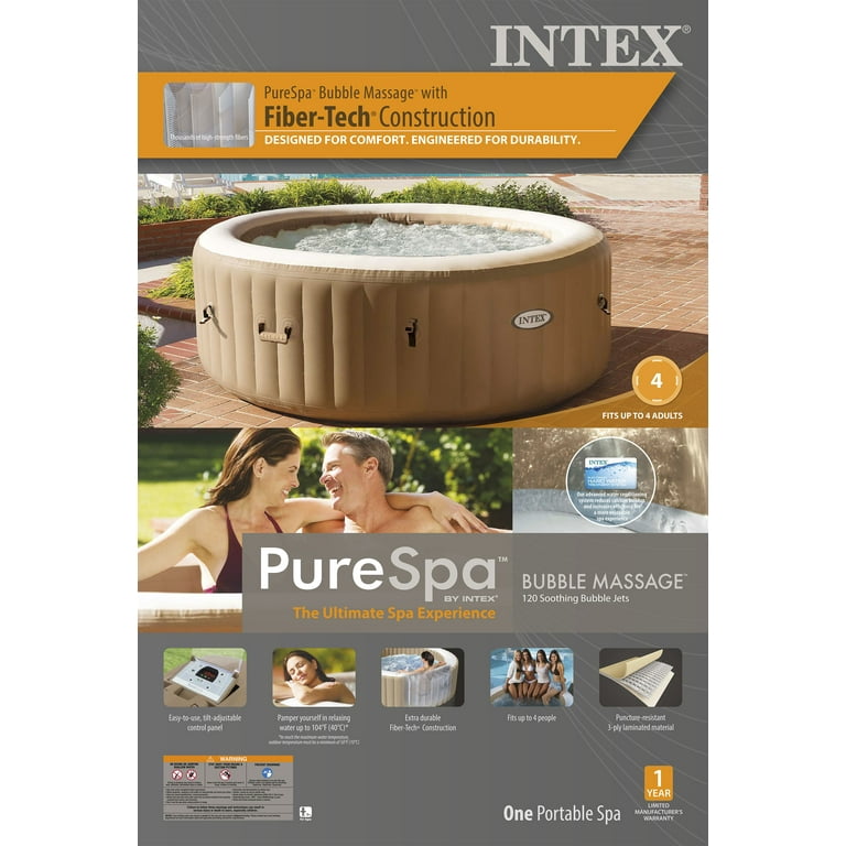 Intex PureSpa 4 Person Bubble Massage Inflatable Spa