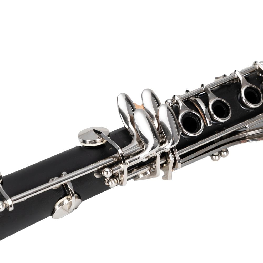 Glarry 17 Keys Flat B Clarinet with Case Mouthpieces for Beginner, Black