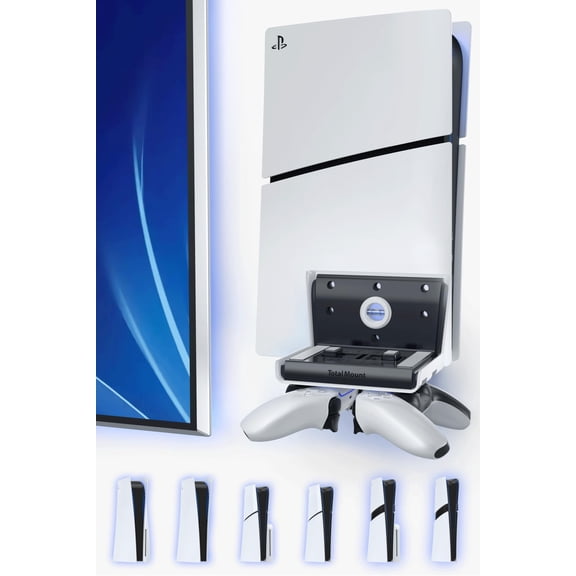 Soporte de pared para PS5 TotalMount con capacidad para 2 controladores