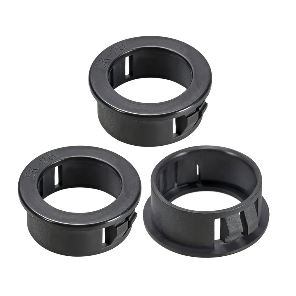 25mm Mounted Dia Snap in Cable Hose Bushing Grommet Protector Black 3