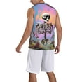 thumbnail image 2 of Naloa Sky Sunflower Skull Basketball Jersey Reversible Men's Mesh Athletic Sports Shirts Training Practice S-4XLXX-Large, 2 of 6