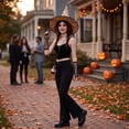 thumbnail image 6 of LNZGNM Halloween Women's Witch Hat, Pointed Crown with Wide Brim, Lightweight and Comfortable for Halloween Parties, Themed Photo Shoots, and Spooky Gatherings,D(One Size), 6 of 6