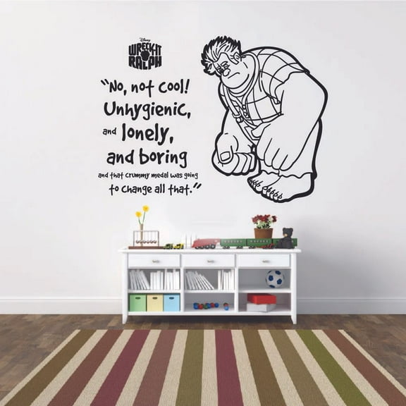 No Not Cool Un Hygienic Lonely And Boring Wreck It Ralph Disney Vinyl Wall Art Wall Sticker Wall Decal Decoration For Home Room Wall Boys Girls Room Playroom Wall Décor Décor Design Size (10x10 inch)