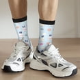 thumbnail image 6 of Gukieu Rabbit In The Rain Print Contrast Color Mid-calf Socks, Sweat-wicking Athletic Socks, Unisex Clothing Accessories, 6 of 6