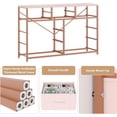thumbnail image 4 of 47.2-pulgada de anchura rosa mesa de TV cómoda: 10 fabric cajones, entertainment center, media consola, wood top, ample almacenamiento, anti-tip safety, adjustable feet para tvs up to 55 pulgadas, 4 of 6