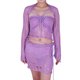 thumbnail image 4 of Suéteres De Punto Bra Top Cardigan Mini Falda Señoras Estilo Y2k Traje con Cordones Kuymtek  Púrpura T M para Mujer, 4 of 9